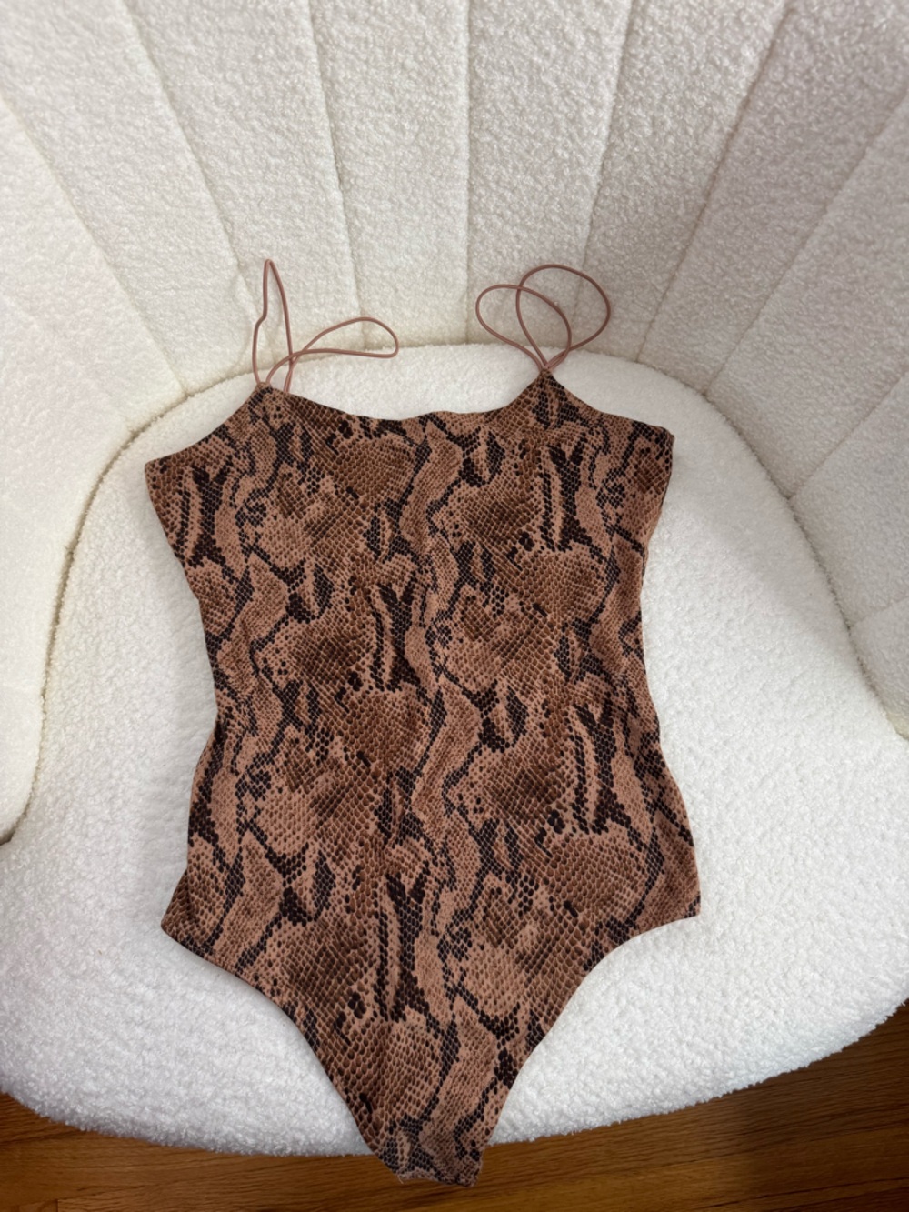 Express Brown Snake Print Bodysuit in Size XS